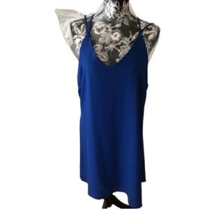 Xhilaration size XXL royal blue lined V-neck dress with criss cross back NWT